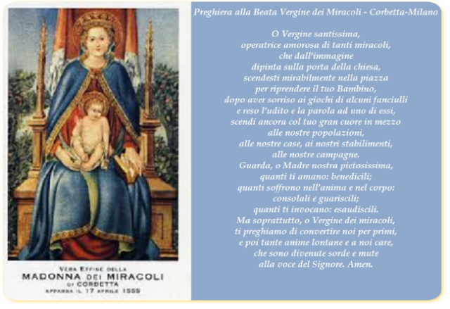 Preghiera Alla Beata Vergine Dei Miracoli Corbetta Milano Leggoerifletto