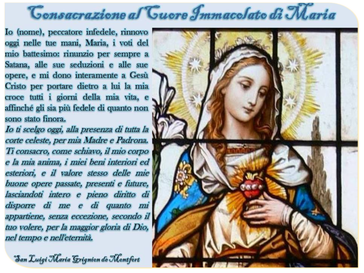 Consacrazione Al Cuore Immacolato Di Maria San Luigi Maria Grignon Di Montfort Leggoerifletto