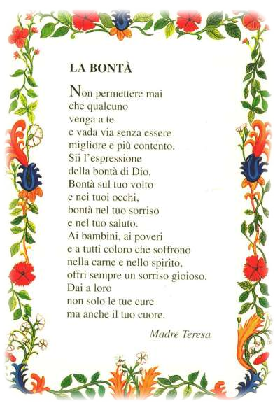 Poesia Di Natale Madre Teresa Calcutta.Preghiera Dopo Il Pasto Madre Teresa Di Calcutta Leggoerifletto